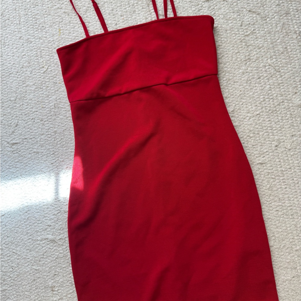 Lucca Couture Strapless Red Dress